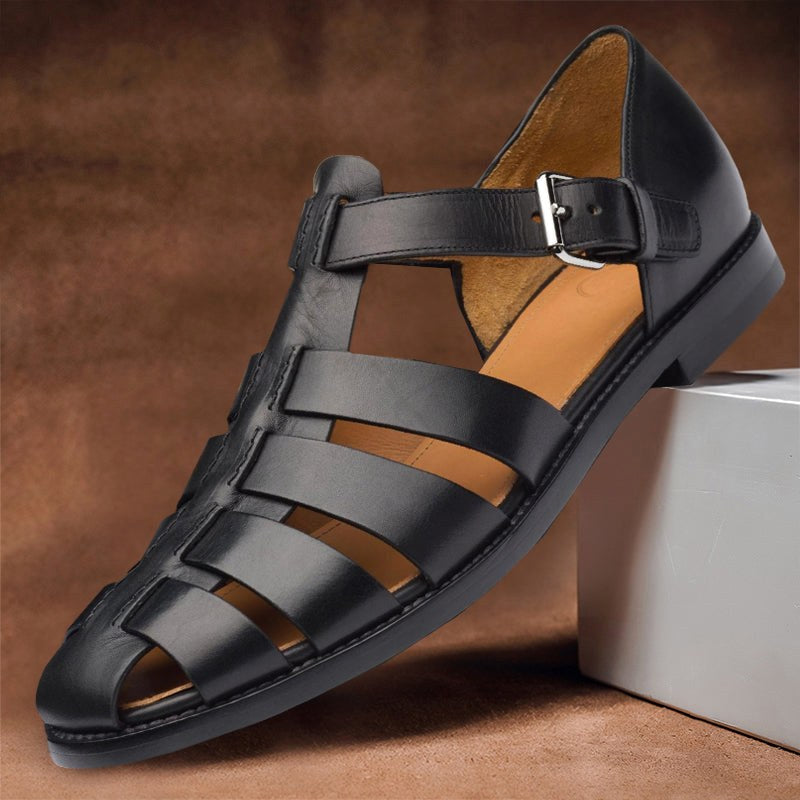 Everlasting Boutique | Kennedy | Women's Vegan Leather Fisherman Sandals - Black