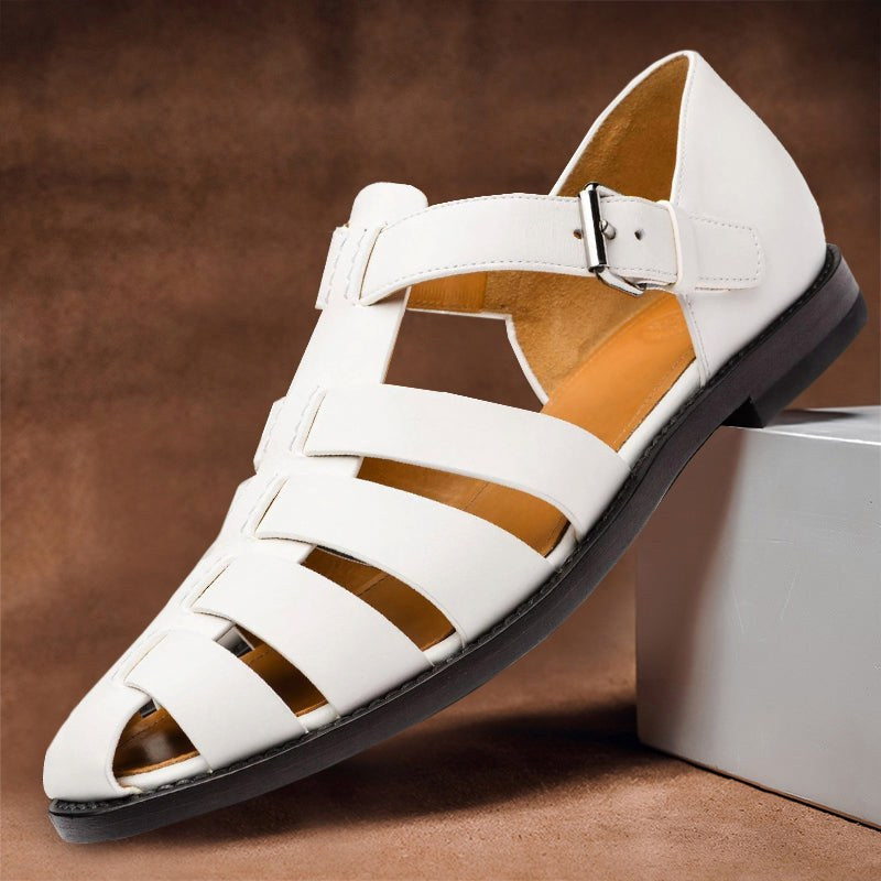 Everlasting Boutique | Kennedy | Women's Vegan Leather Fisherman Sandals - White