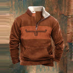 Kieran | Men's Fleece Quarter-Zip Western Pullover, Sherpa-Lined Jumper | Everlasting Boutique