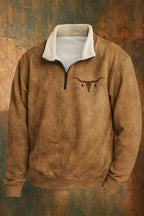 Kieran | Men's Fleece Quarter-Zip Western Pullover, Sherpa-Lined Jumper | Everlasting Boutique