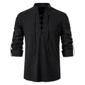 Conrad | Men's Linen Shirt with Neck-Tie Detail, Boho Linen Shirt | Everlasting Boutique