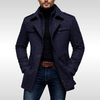 Kurt | Men's Wool Coat with Structured Cut, Elegant Wool Coat for Autumn | Everlasting Boutique | Grey