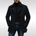 Kurt | Men's Wool Coat with Structured Cut, Elegant Wool Coat for Autumn | Everlasting Boutique | Grey