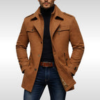 Kurt | Men's Wool Coat with Structured Cut, Elegant Wool Coat for Autumn | Everlasting Boutique | Grey