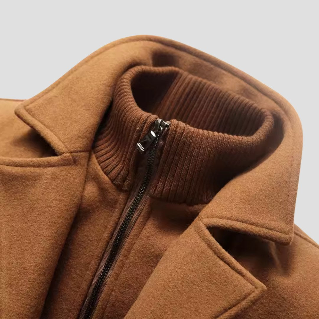 Kurt | Men's Wool Coat with Structured Cut, Elegant Wool Coat for Autumn | Everlasting Boutique | Grey