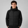 Kyle | Men's Hooded Down Jacket with Quilted Panels, Insulated Autumn Coat | Everlasting Boutique | Black