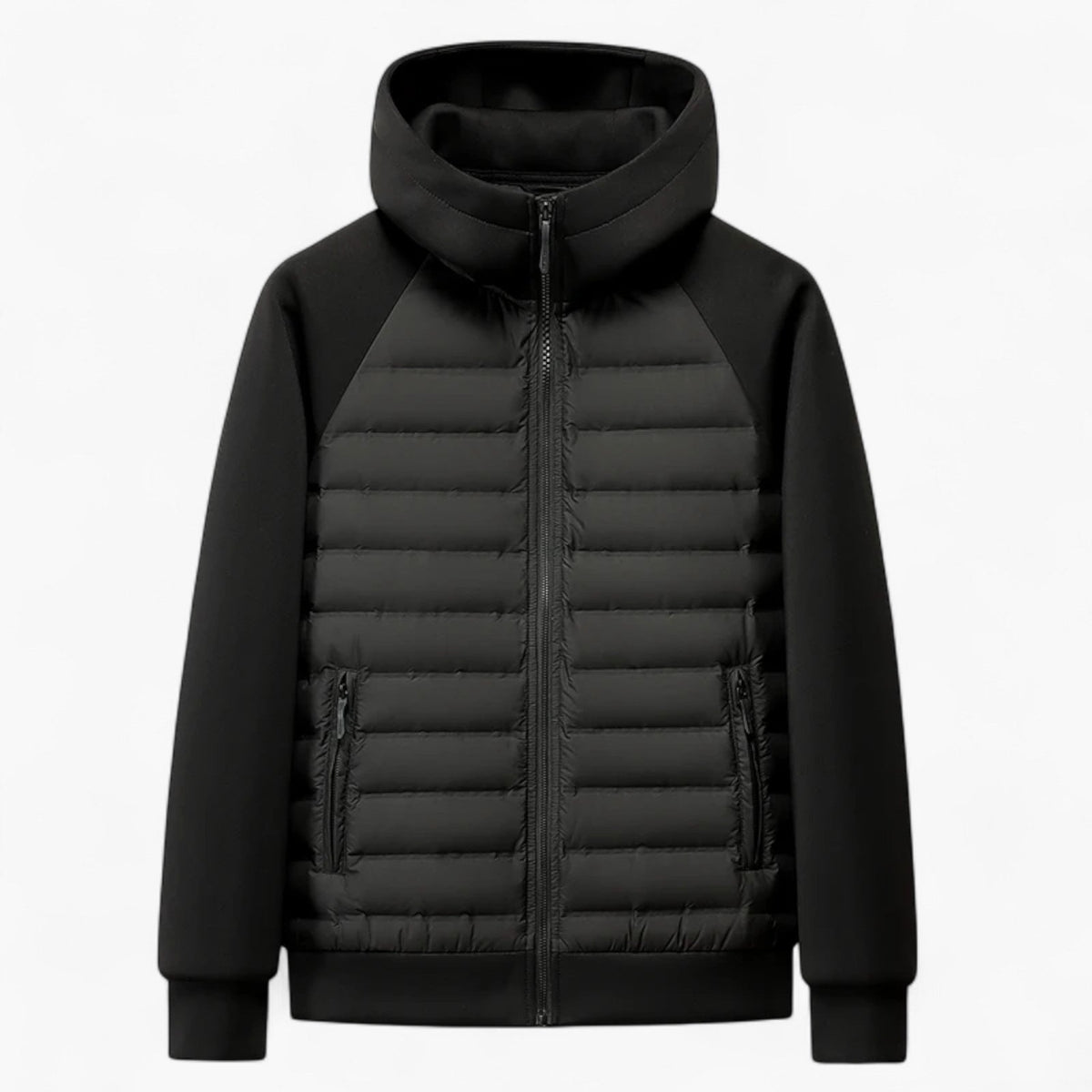 Kyle | Men's Hooded Down Jacket with Quilted Panels, Insulated Autumn Coat | Everlasting Boutique