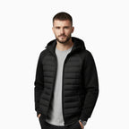 Kyle | Men's Hooded Down Jacket with Quilted Panels, Insulated Autumn Coat | Everlasting Boutique