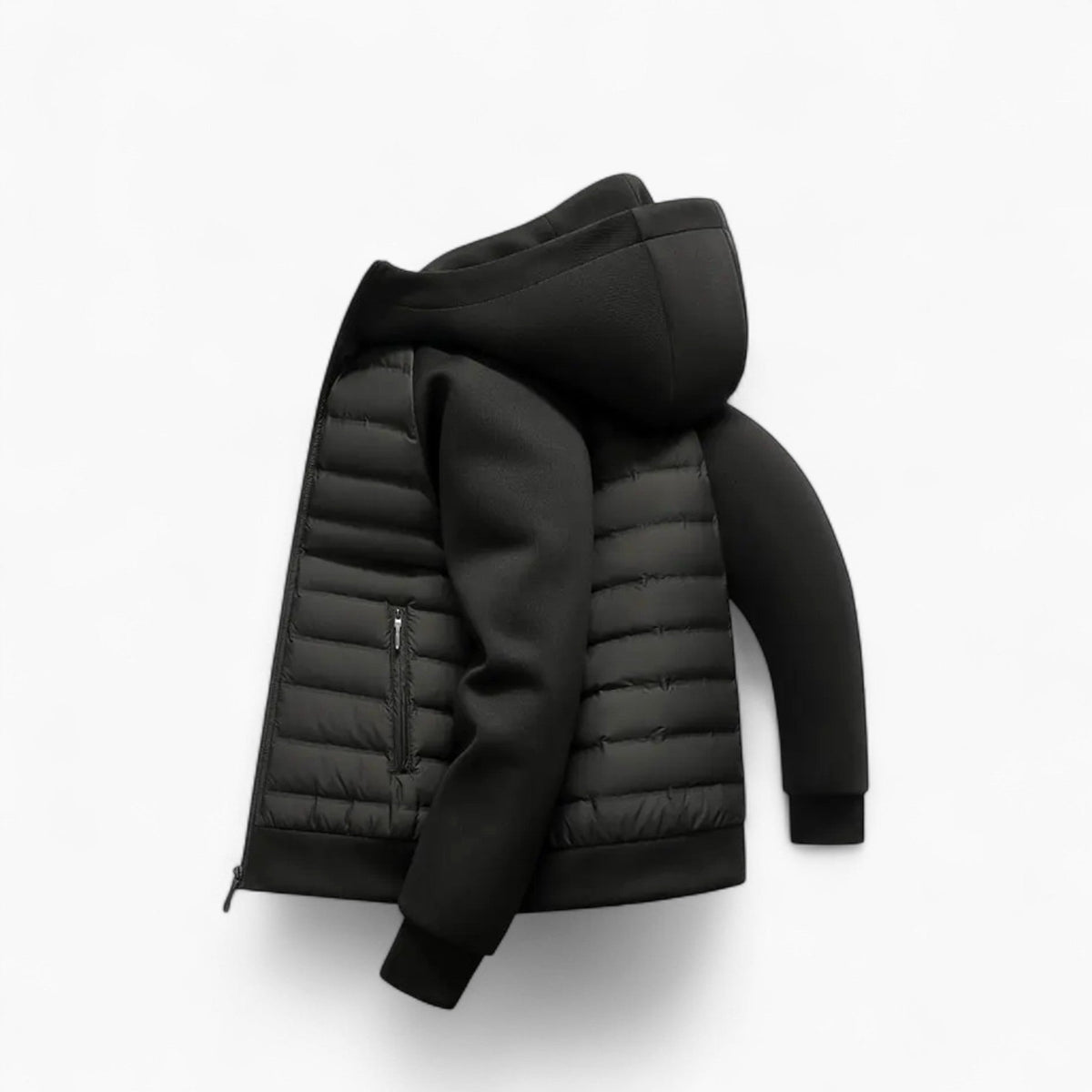 Kyle | Men's Hooded Down Jacket with Quilted Panels, Insulated Autumn Coat | Everlasting Boutique