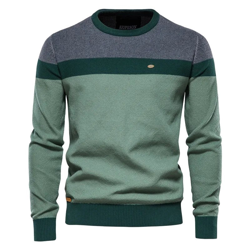 Lars | Men's Jumper with Classic Cut, Soft Cotton Jumper | Everlasting Boutique | Green