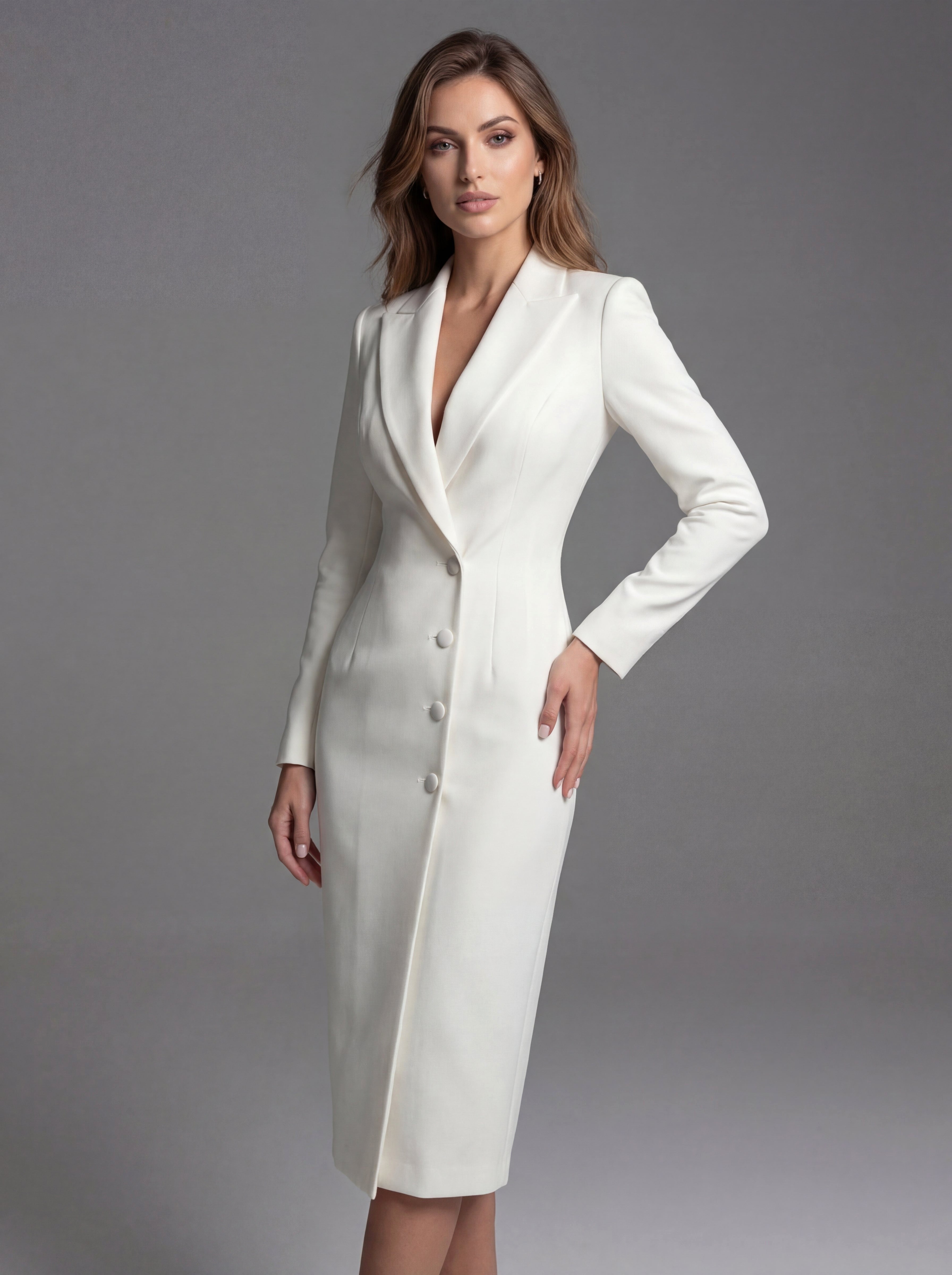 Laurine | Women's Tailored Midi Blazer Dress, Structured Midi Dress | Everlasting Boutique
