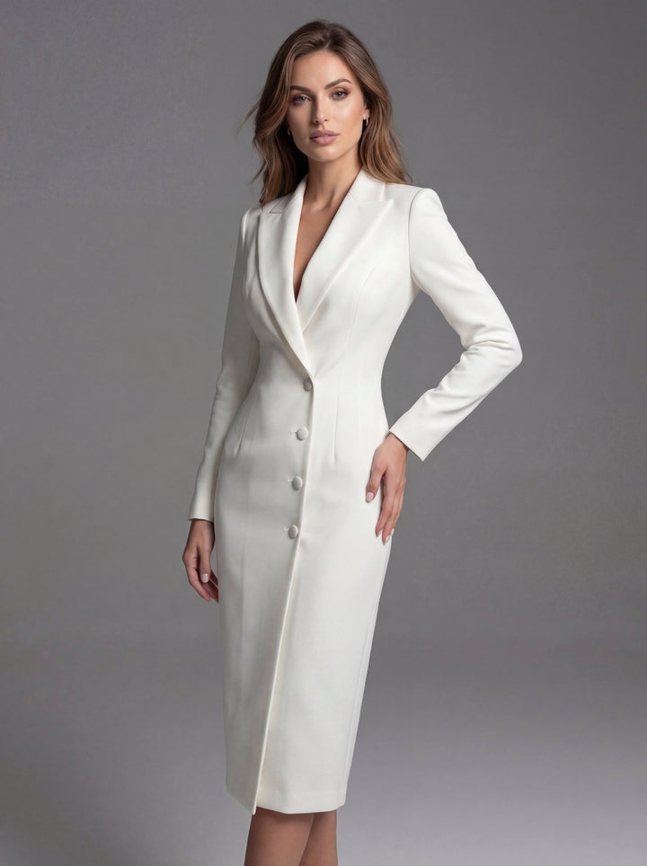 Laurine | Women's Tailored Midi Blazer Dress, Structured Midi Dress | Everlasting Boutique