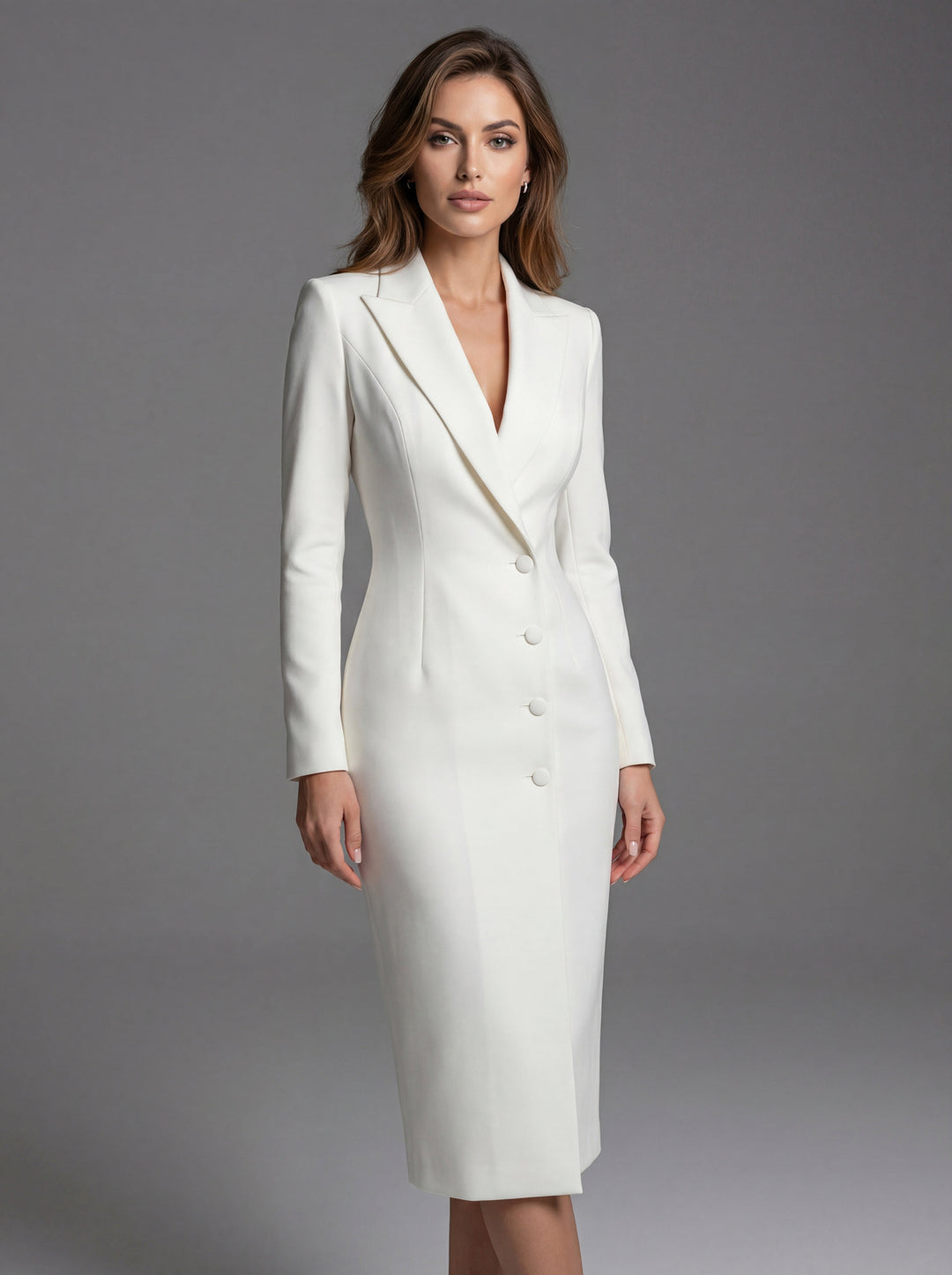Laurine | Women's Tailored Midi Blazer Dress, Structured Midi Dress | Everlasting Boutique