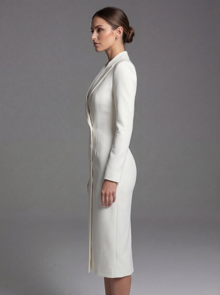 Laurine | Women's Tailored Midi Blazer Dress, Structured Midi Dress | Everlasting Boutique