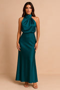 Lena | Women's Draped-Neckline Midi Dress, Elegant Occasion Dress | Everlasting Boutique