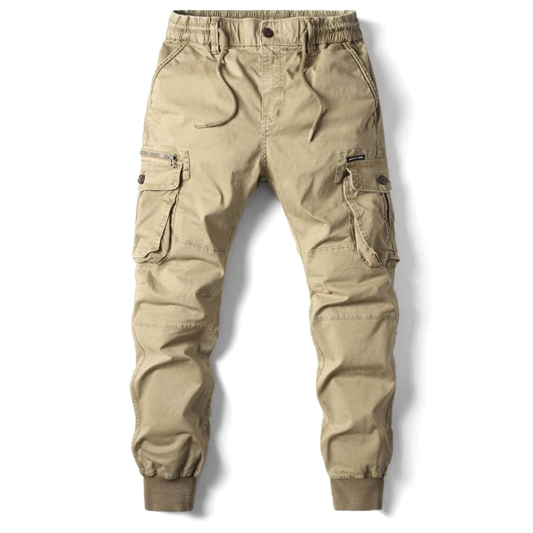 Leo | Men's Utility Cargo Trousers with Stretch Fit, Functional Pocket Trousers | Everlasting Boutique | Black