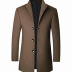 Leopold | Men's Wool Coat with Tailored Cut, Elegant Transitional Coat | Everlasting Boutique | Brown