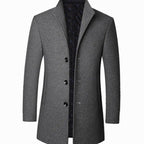 Leopold | Men's Wool Coat with Tailored Cut, Elegant Transitional Coat | Everlasting Boutique | Brown