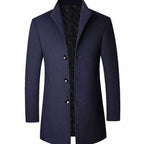 Leopold | Men's Wool Coat with Tailored Cut, Elegant Transitional Coat | Everlasting Boutique | Brown