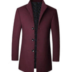 Leopold | Men's Wool Coat with Tailored Cut, Elegant Transitional Coat | Everlasting Boutique | Brown