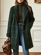 Lison | Women's Checked Wool Coat, Tailored Autumn Coat | Everlasting Boutique