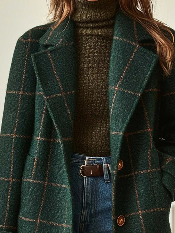 Lison | Women's Checked Wool Coat, Tailored Autumn Coat | Everlasting Boutique