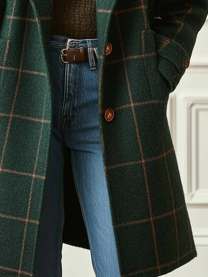 Lison | Women's Checked Wool Coat, Tailored Autumn Coat | Everlasting Boutique