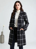 Lison | Women's Checked Wool Coat, Tailored Autumn Coat | Everlasting Boutique