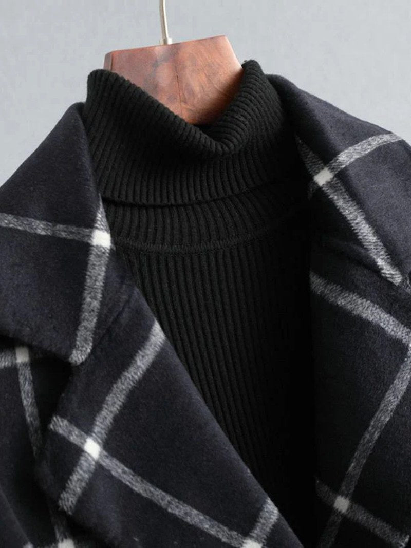 Lison | Women's Checked Wool Coat, Tailored Autumn Coat | Everlasting Boutique