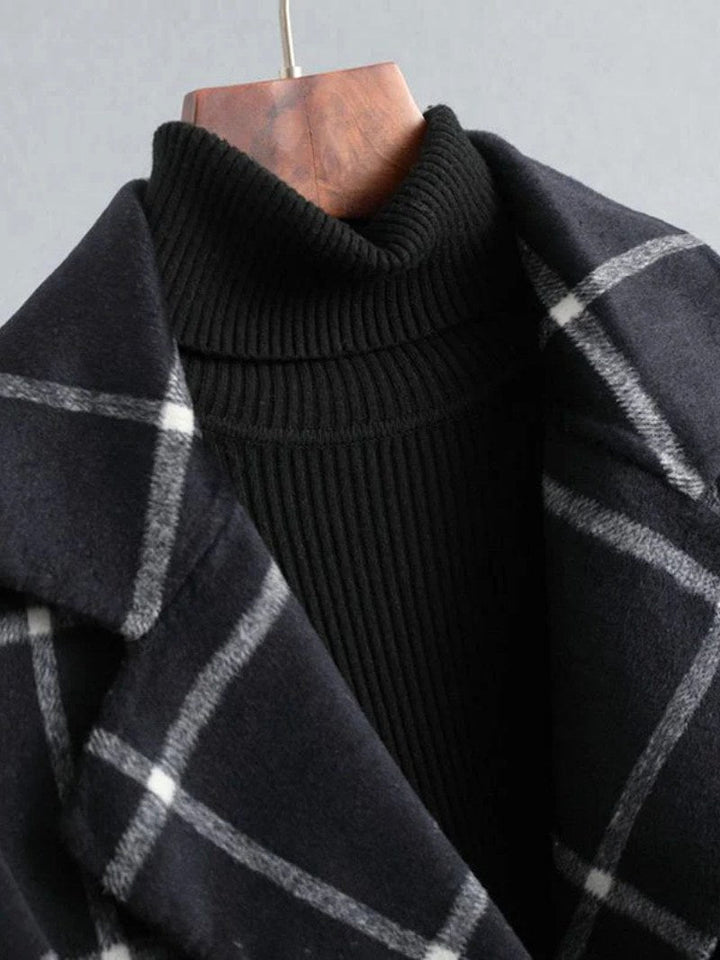 Lison | Women's Checked Wool Coat, Tailored Autumn Coat | Everlasting Boutique
