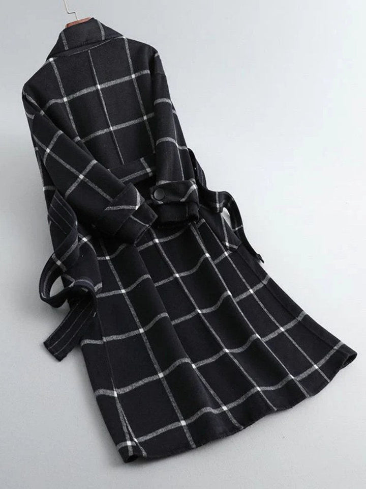Lison | Women's Checked Wool Coat, Tailored Autumn Coat | Everlasting Boutique