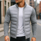 Logan | Men's Quilted Padded Jacket, Structured Everyday Jacket | Everlasting Boutique | Light Grey