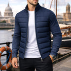 Logan | Men's Quilted Padded Jacket, Structured Everyday Jacket | Everlasting Boutique | Navy Blue