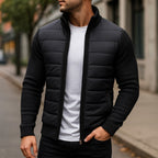 Logan | Men's Quilted Padded Jacket, Structured Everyday Jacket | Everlasting Boutique | Black