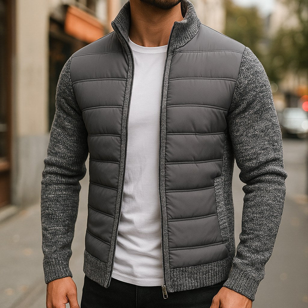 Logan | Men's Quilted Padded Jacket, Structured Everyday Jacket | Everlasting Boutique | Dark Grey