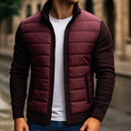 Logan | Men's Quilted Padded Jacket, Structured Everyday Jacket | Everlasting Boutique | Burgundy