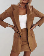 Lola | Women's Tailored Blazer and Mini Skirt Set, Two-Piece Suit | Everlasting Boutique