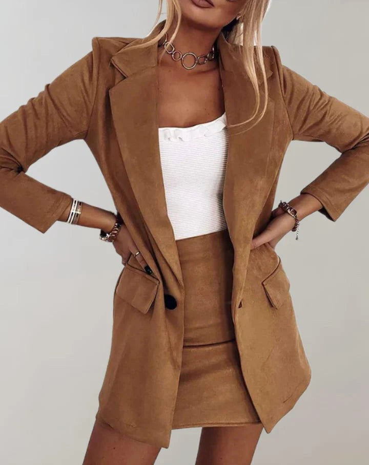 Lola | Women's Tailored Blazer and Mini Skirt Set, Two-Piece Suit | Everlasting Boutique