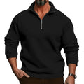Lorenz | Men's Jumper with Zip, Lightweight Knit Jumper | Everlasting Boutique | Black