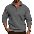 Lorenz | Men's Jumper with Zip, Lightweight Knit Jumper | Everlasting Boutique | Black
