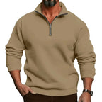 Lorenz | Men's Jumper with Zip, Lightweight Knit Jumper | Everlasting Boutique | Light Grey