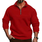 Lorenz | Men's Jumper with Zip, Lightweight Knit Jumper | Everlasting Boutique | Light Grey