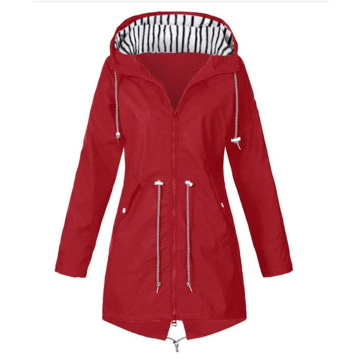 Lorraine | Women's Hooded Lightweight Raincoat, Water-Resistant Windproof Coat | Everlasting Boutique