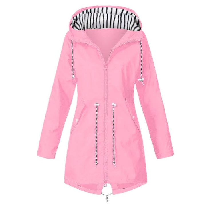 Lorraine | Women's Hooded Lightweight Raincoat, Water-Resistant Windproof Coat | Everlasting Boutique