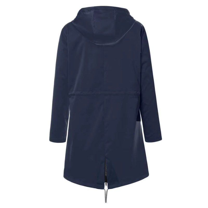 Lorraine | Women's Hooded Lightweight Raincoat, Water-Resistant Windproof Coat | Everlasting Boutique | Black