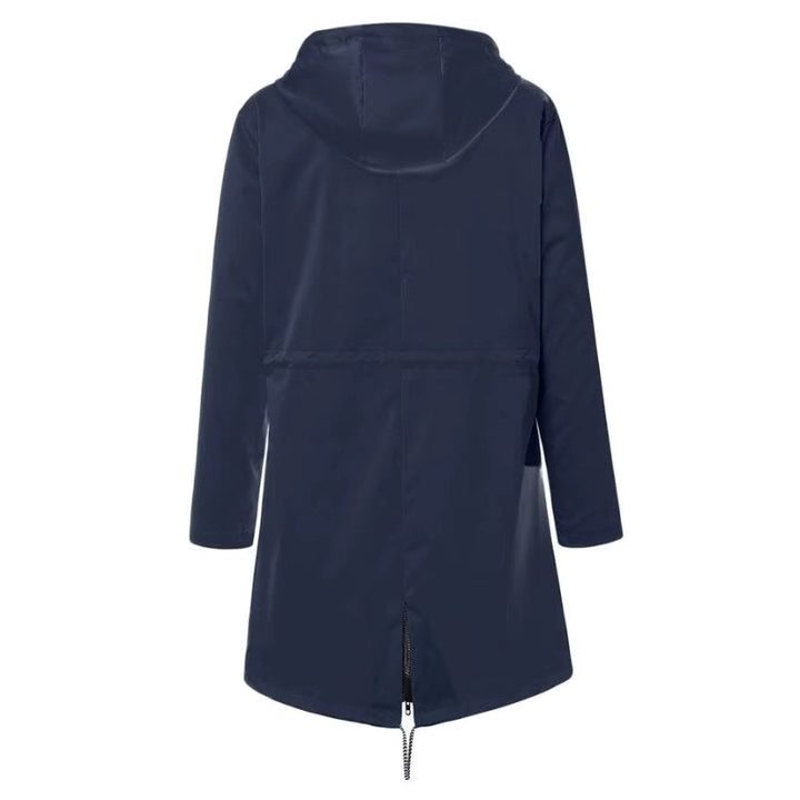 Lorraine | Women's Hooded Lightweight Raincoat, Water-Resistant Windproof Coat | Everlasting Boutique | Black