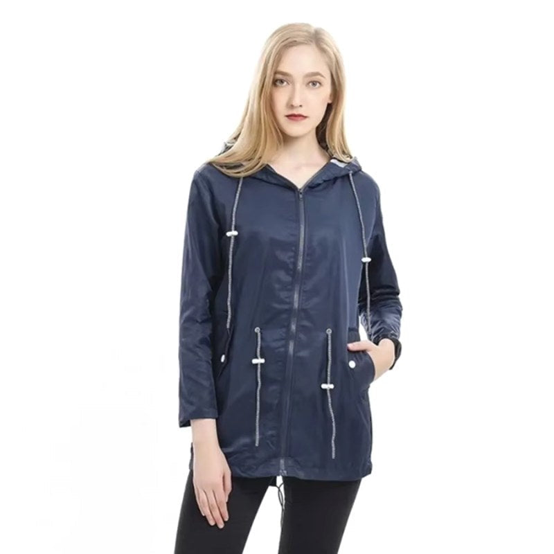 Lorraine | Women's Hooded Lightweight Raincoat, Water-Resistant Windproof Coat | Everlasting Boutique | Yellow