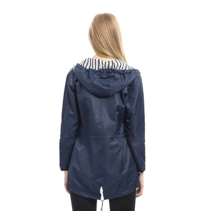 Lorraine | Women's Hooded Lightweight Raincoat, Water-Resistant Windproof Coat | Everlasting Boutique | Pink