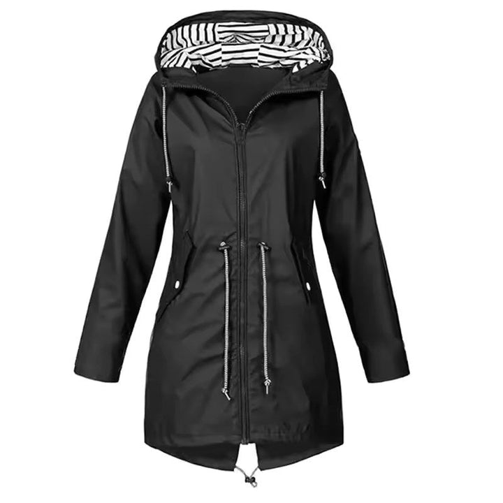 Lorraine | Women's Hooded Lightweight Raincoat, Water-Resistant Windproof Coat | Everlasting Boutique