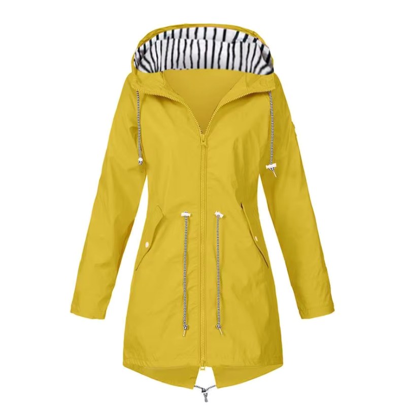 Lorraine | Women's Hooded Lightweight Raincoat, Water-Resistant Windproof Coat | Everlasting Boutique